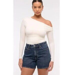 Abercrombie & Fitch The Dad Short High Rise Curve Love Denim Jean Shorts NWOT